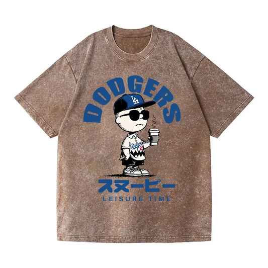DODGERS VINTAGE WASH JAPANESE DESIGN T-SHIRT 