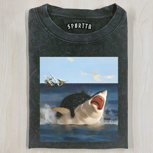 FAT CAT VS. SHARK T-SHIRT