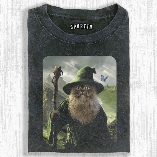 FANTASY WIZARD CAT THEMED T-SHIRT