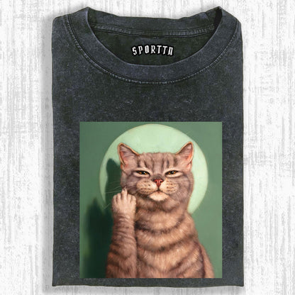 FINGER FUNNY CAT TEE 