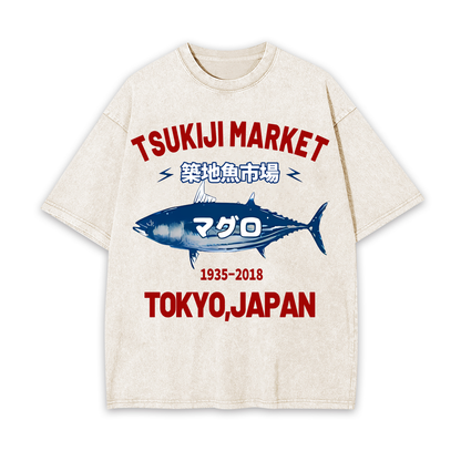 FISH UNISEX OVERSIZED TEE-[FRONT] 