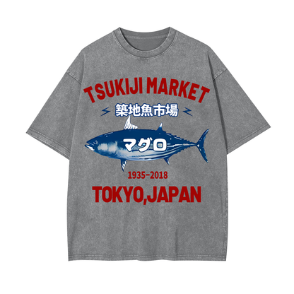 FISH UNISEX OVERSIZED TEE-[FRONT] 