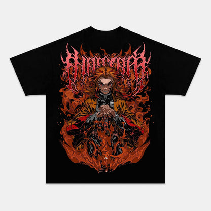 FLAME HASHIRA UNISEX ANIME INSPIRED VINTAGE OVERSIZED TEE丨DEMON SLAYER-[BACK]