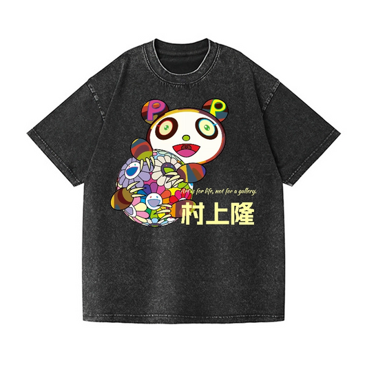 FLOWER TM VINTAGE WASH JAPANESE DESIGN T-SHIRT 