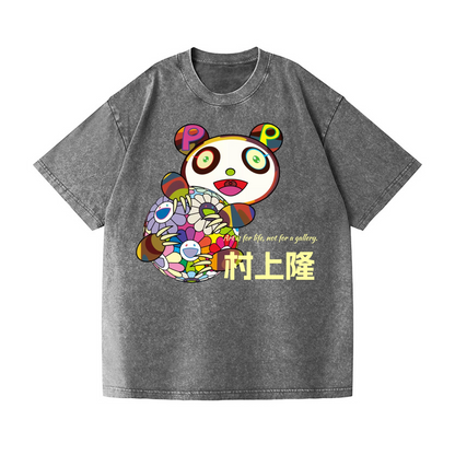 FLOWER TM VINTAGE WASH JAPANESE DESIGN T-SHIRT 