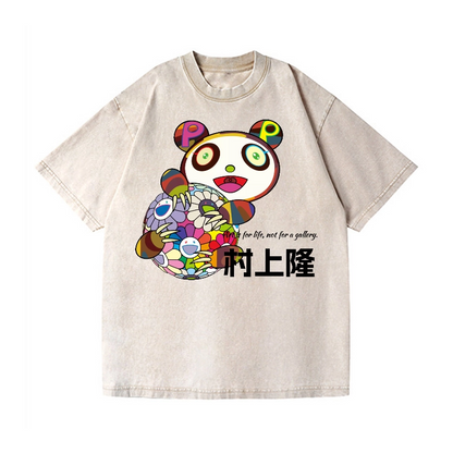 FLOWER TM VINTAGE WASH JAPANESE DESIGN T-SHIRT 