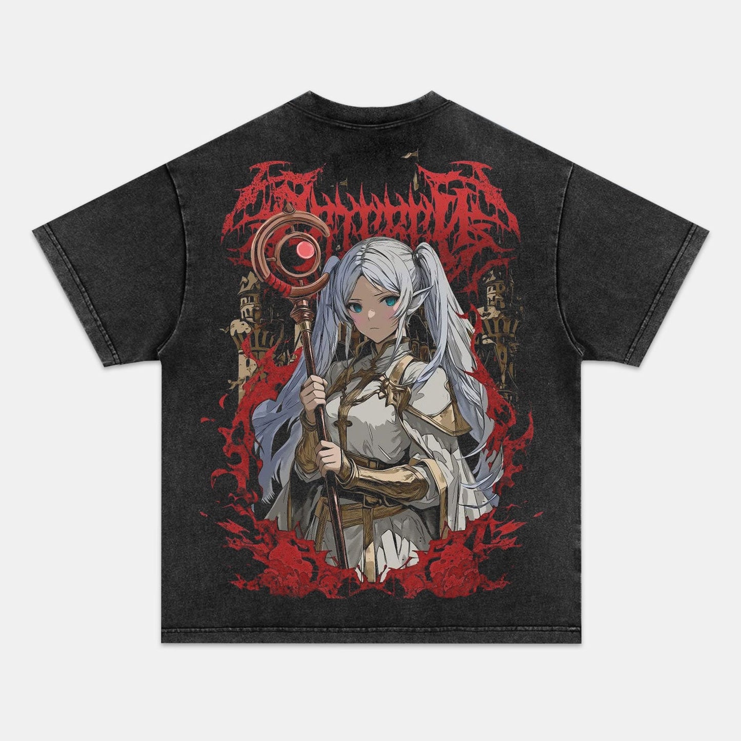 FRIEREN UNISEX ANIME INSPIRED VINTAGE OVERSIZED TEE丨FRIEREN BEYOND JOURNEY'S END-[BACK]