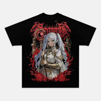 FRIEREN UNISEX ANIME INSPIRED VINTAGE OVERSIZED TEE丨FRIEREN BEYOND JOURNEY'S END-[BACK]