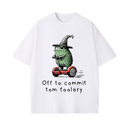 FROG RIDING A BALANCE SCOOTER WASHED T-SHIRT 