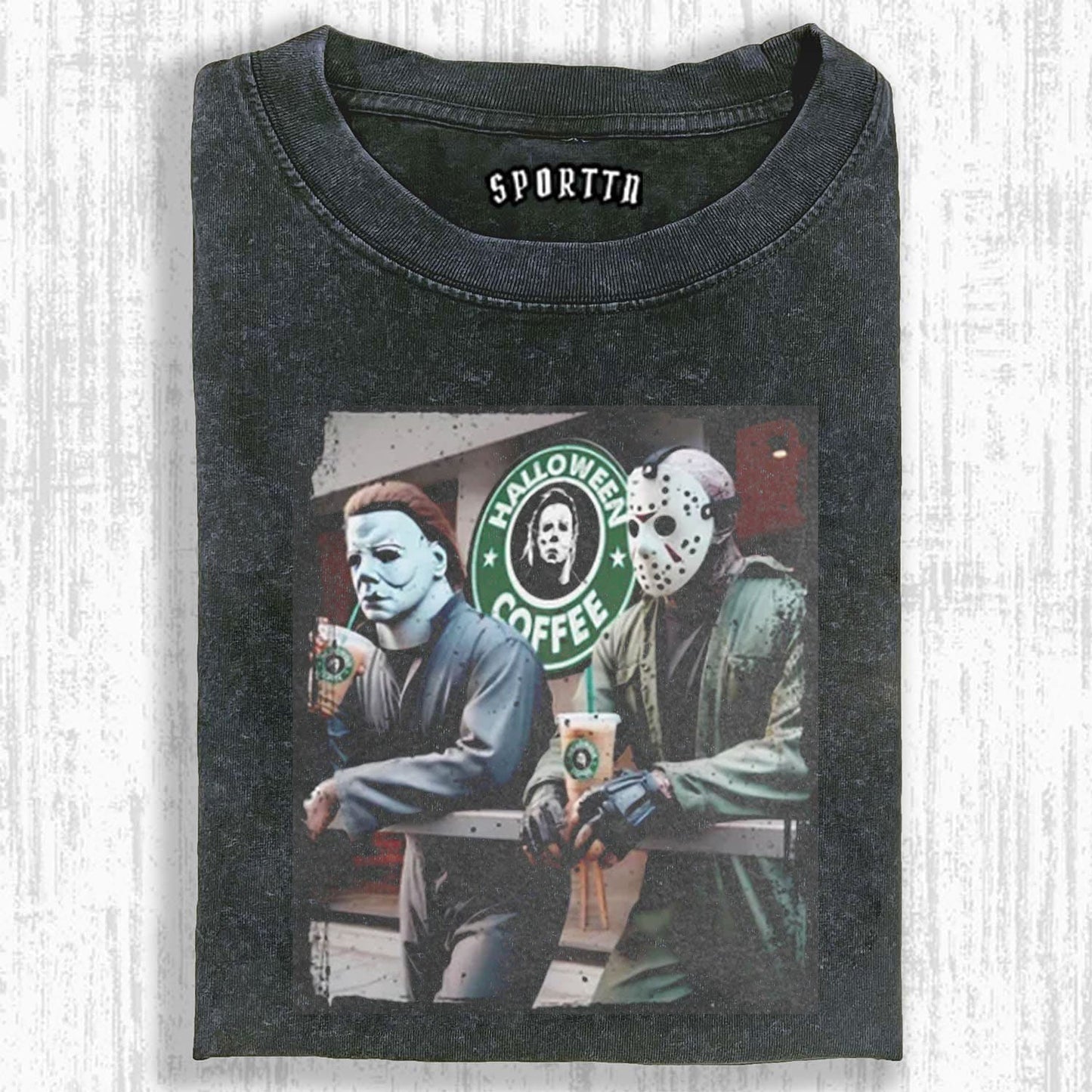 FUN CROSSOVER OF HORROR CHARACTERS T-SHIRT