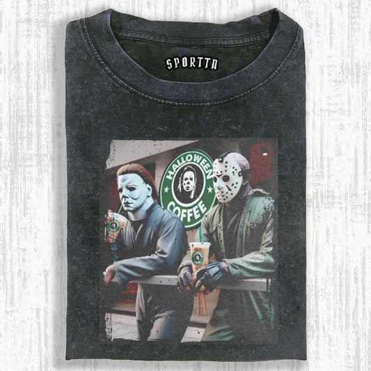 FUN CROSSOVER OF HORROR CHARACTERS T-SHIRT
