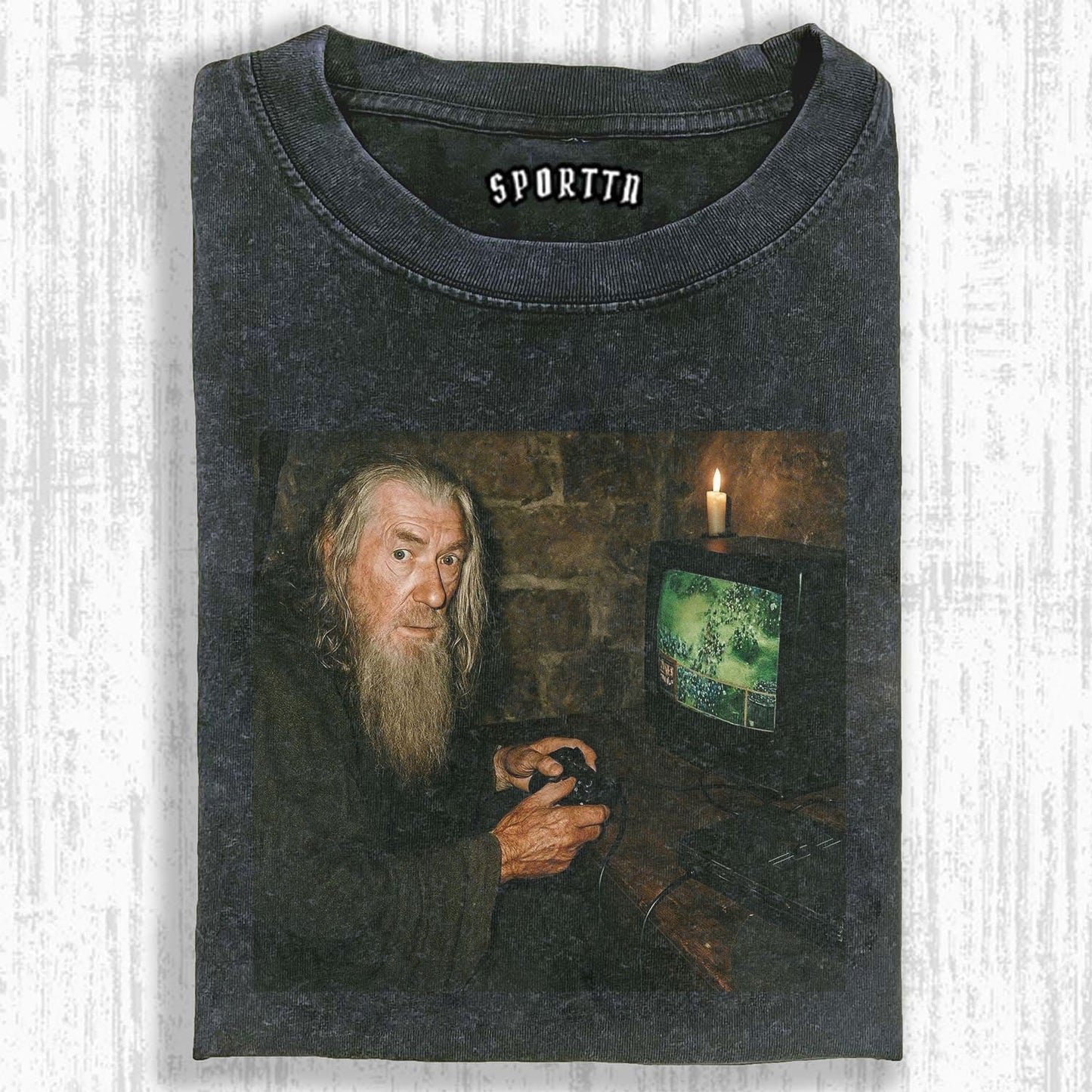 GANDALF CROSS - DIMENSIONAL GAMING FUN - THEMED T-SHIRT