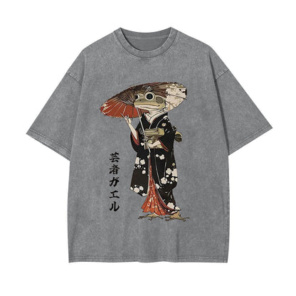 GEISHA FROG WASHED T-SHIRT 