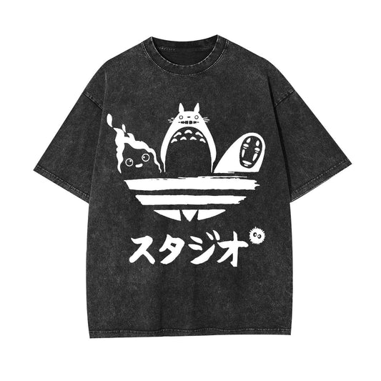 GHIBLI UNISEX ANIME INSPIRED VINTAGE TEE -[FRONT]
