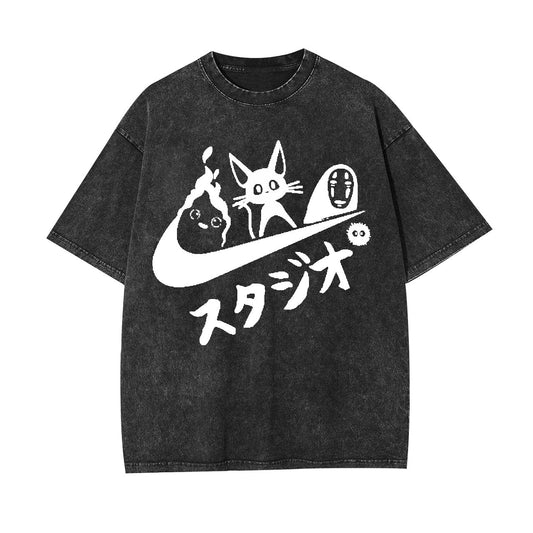 GHIBLI UNISEX ANIME INSPIRED VINTAGE TEE -[FRONT]