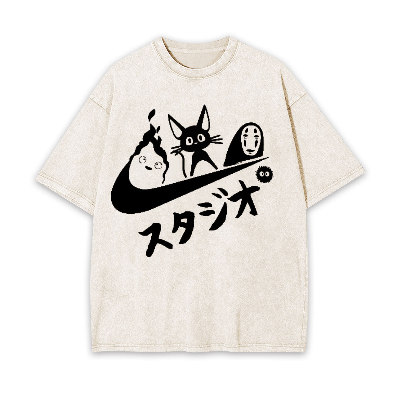 GHIBLI UNISEX ANIME INSPIRED VINTAGE TEE -[FRONT]