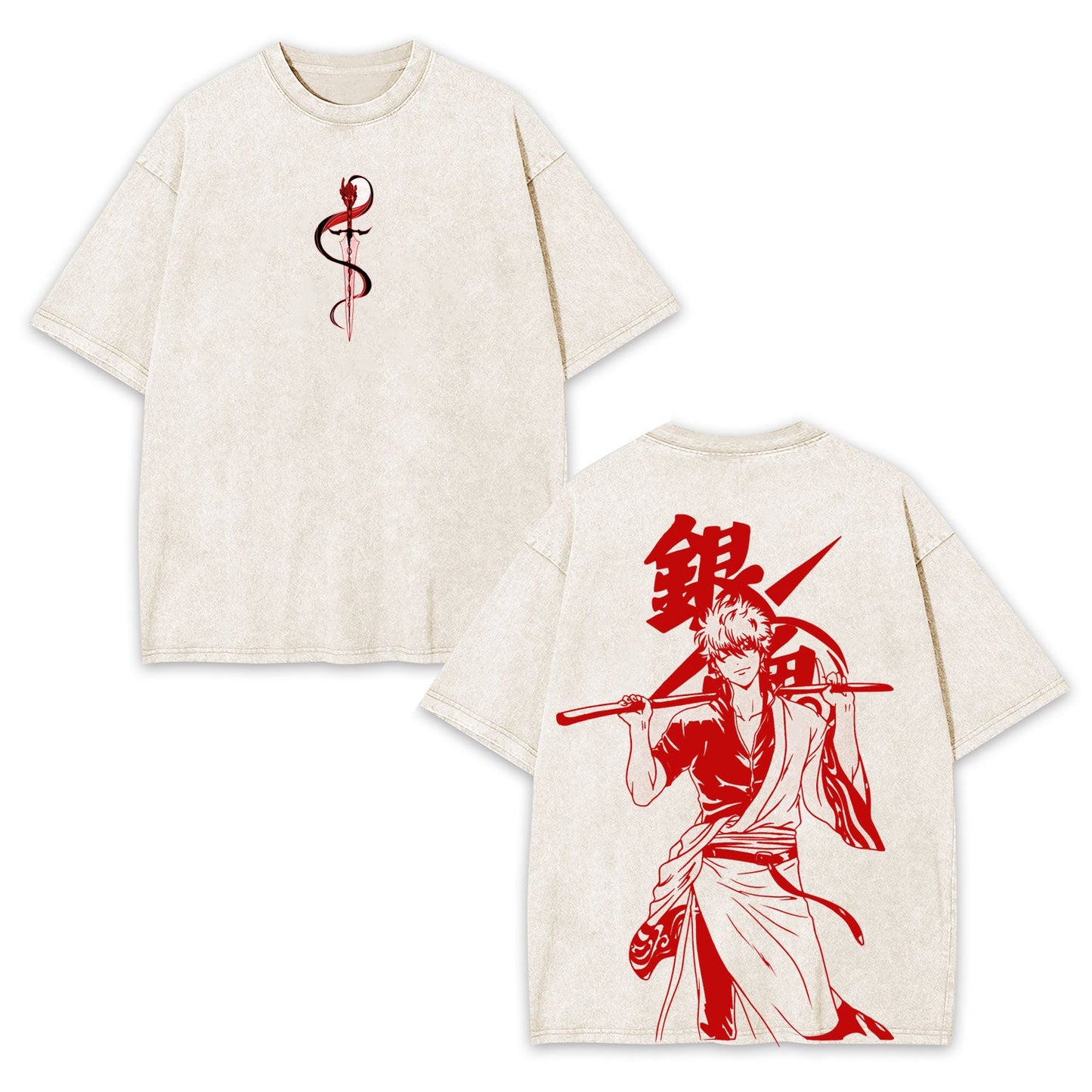 GINTOKI UNISEX ANIME INSPIRED VINTAGE OVERSIZED TEE 丨GINTAMA[DS]