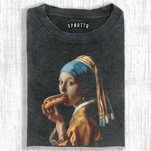 GIRL WITH A PEARL EARRING “HOT DOG VERSION” TEE