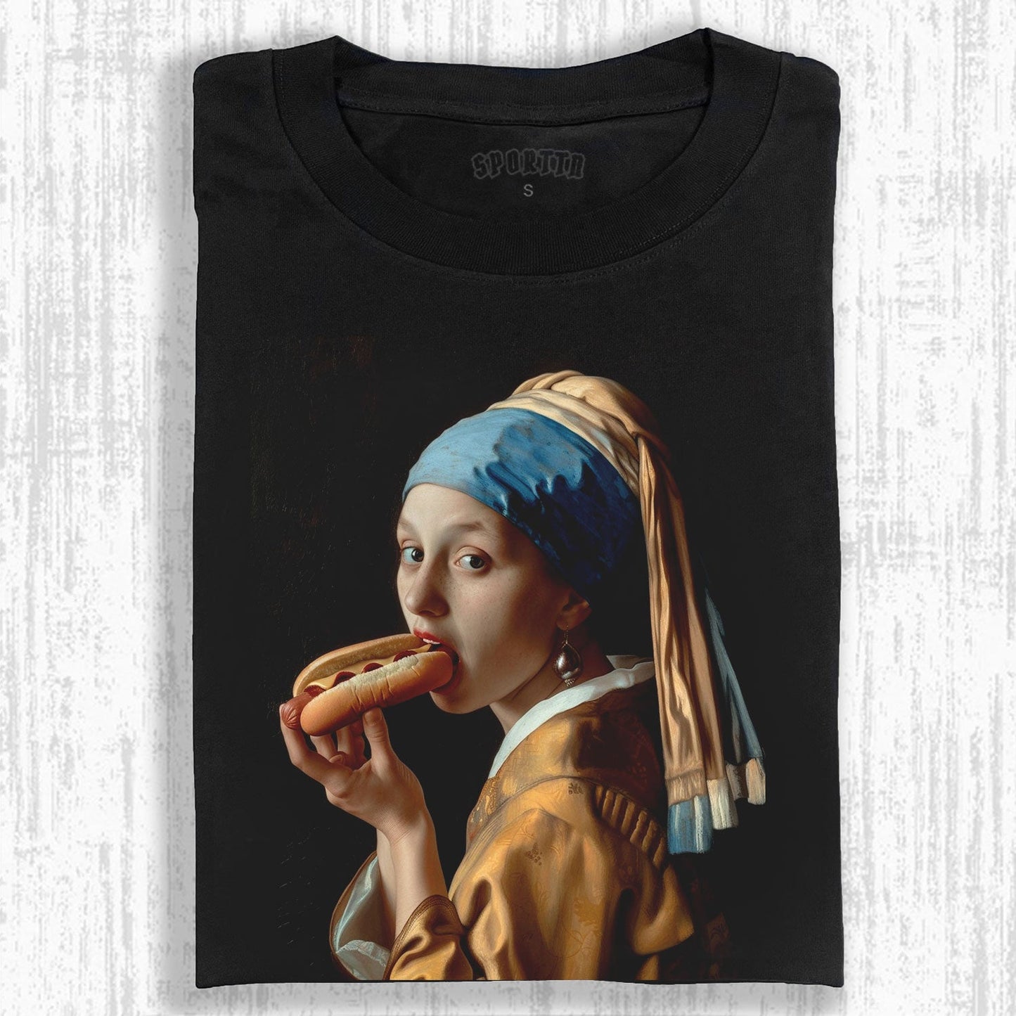 GIRL WITH A PEARL EARRING “HOT DOG VERSION” TEE