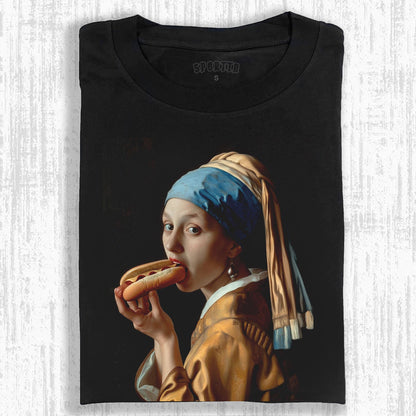 GIRL WITH A PEARL EARRING “HOT DOG VERSION” TEE