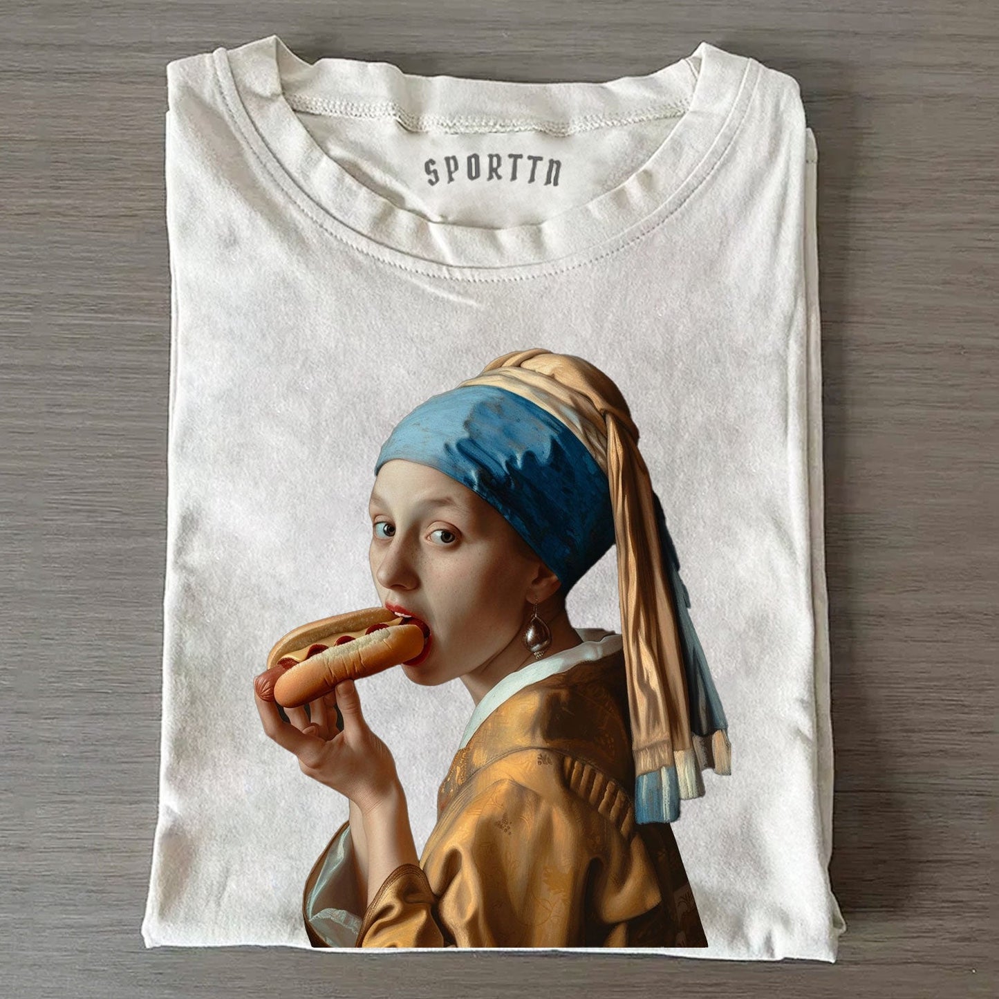 GIRL WITH A PEARL EARRING “HOT DOG VERSION” TEE