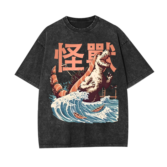 GODZILLA UNISEX OVERSIZED TEE-[FRONT] 