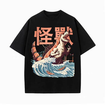 GODZILLA UNISEX OVERSIZED TEE-[FRONT] 