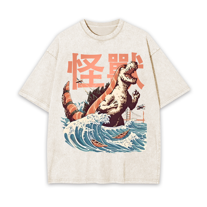 GODZILLA UNISEX OVERSIZED TEE-[FRONT] 