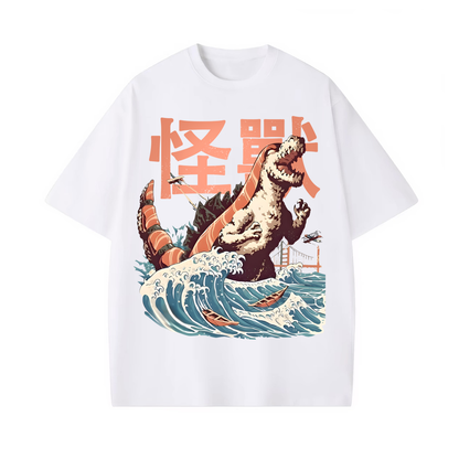 GODZILLA UNISEX OVERSIZED TEE-[FRONT] 
