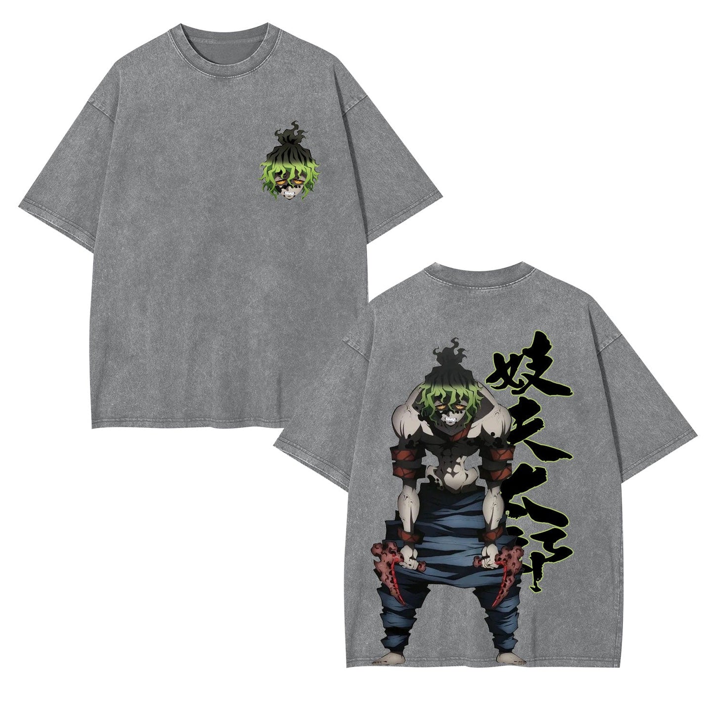 GYUTARO DEMON SLAYER ANIME UNISEX WASHED T-SHIRT -[DS]