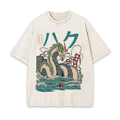 HAKU SPIRITED AWAY GHIBLI UNISEX INSPIRED VINTAGE TEE -[FRONT]