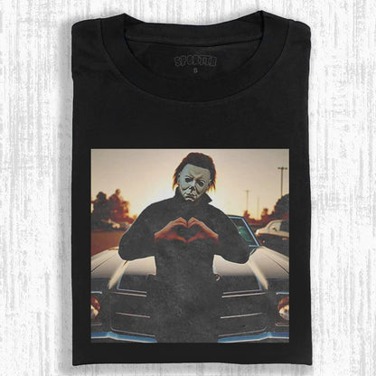 HALLOWEEN MICHAEL MYERS HEART - GESTURE THEMED T-SHIRT