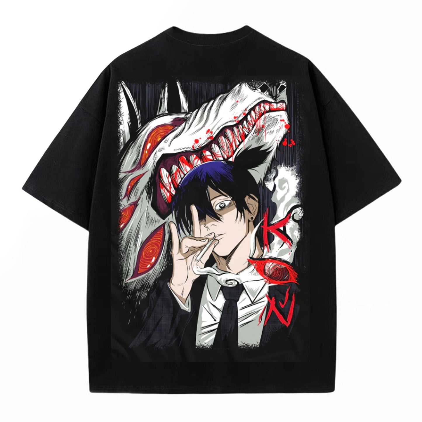AKI HAYAKAWA CHAINSAW MAN UNISEX WASHED TEE -[BACK]