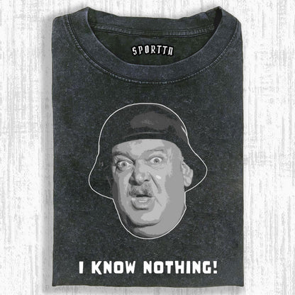 HOGAN'S HEROES SGT. SCHULTZ CLASSIC LINE T-SHIRT I KNOW NOTHING!
