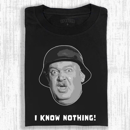 HOGAN'S HEROES SGT. SCHULTZ CLASSIC LINE T-SHIRT I KNOW NOTHING!