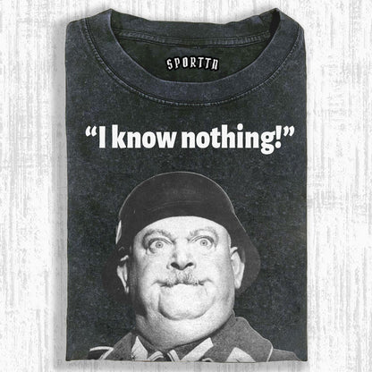I KNOW NOTHING ART PRINT CASAUL COTTON SHORT SLEEVE T-SHIRT