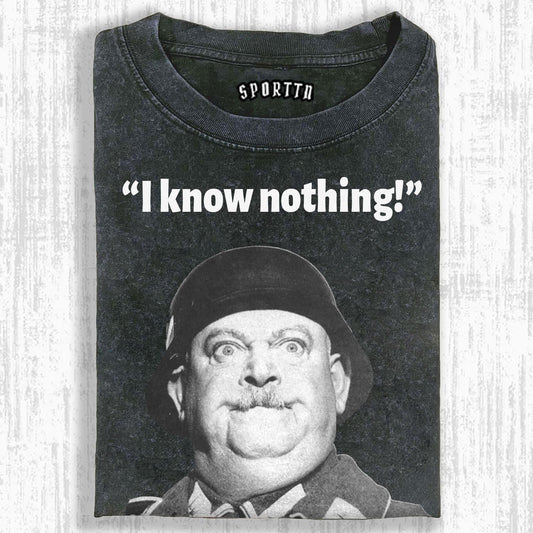I KNOW NOTHING ART PRINT CASAUL COTTON SHORT SLEEVE T-SHIRT
