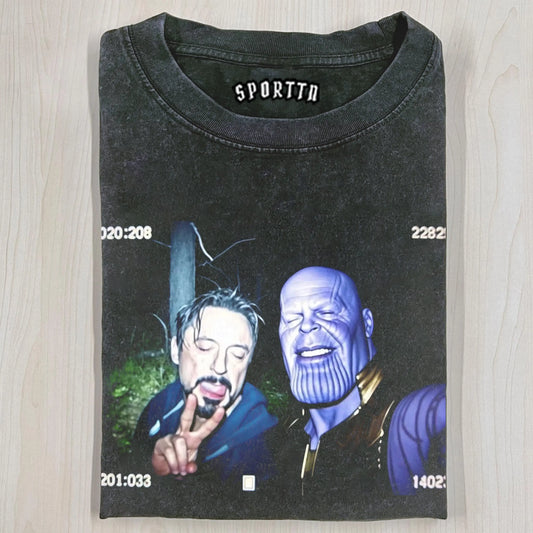 IRON MAN AND THANOS TEE