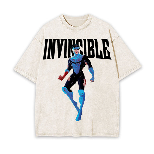 INVINCIBLE UNISEX ANIME INSPIRED VINTAGE T-SHIRT-[FRONT]