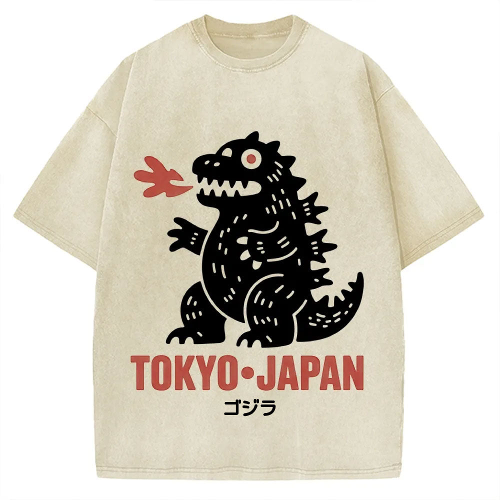 JAPANESE-LUCKY-MONSTER-VINTAGE-WASHED-T-SHIRT 