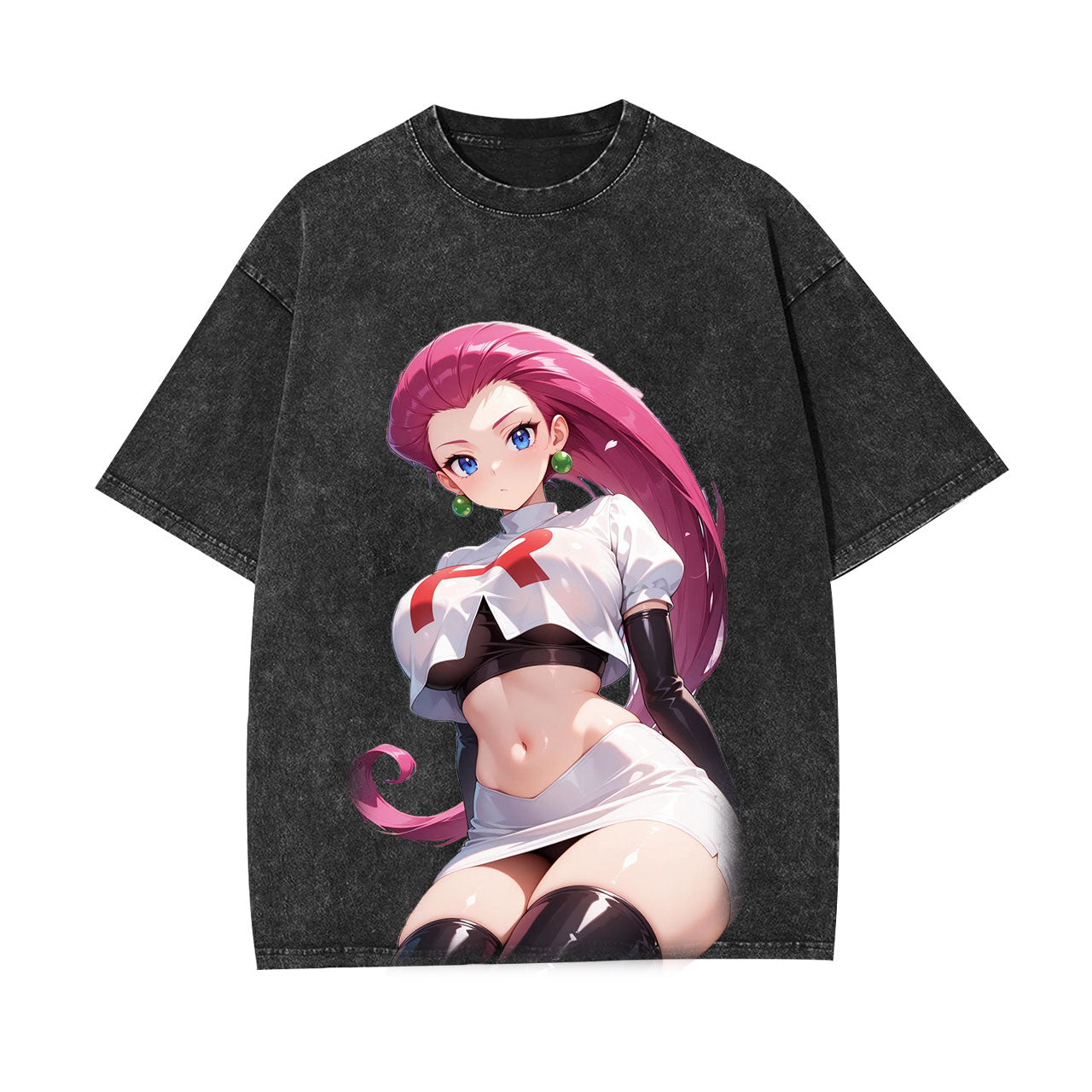 JESSIE UNISEX ANIME INSPIRED VINTAGE OVERSIZED TEE丨POKÉMON-[FRONT]