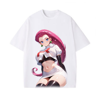 JESSIE UNISEX ANIME INSPIRED VINTAGE OVERSIZED TEE丨POKÉMON-[FRONT]