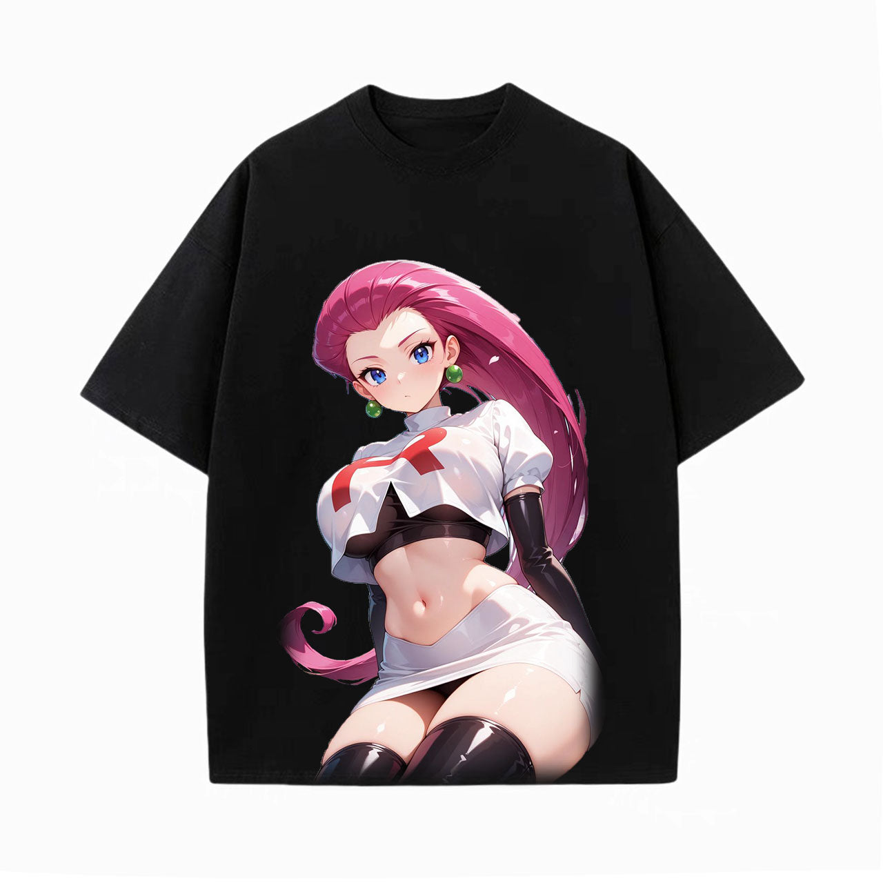 JESSIE UNISEX ANIME INSPIRED VINTAGE OVERSIZED TEE丨POKÉMON-[FRONT]