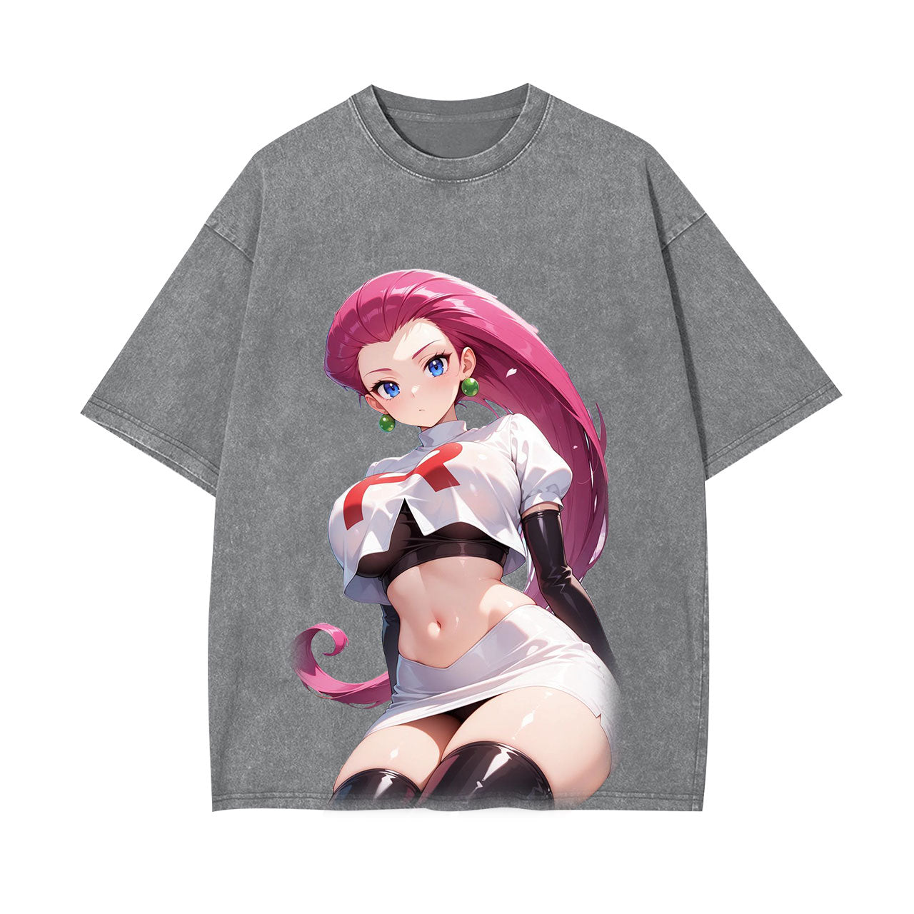 JESSIE UNISEX ANIME INSPIRED VINTAGE OVERSIZED TEE丨POKÉMON-[FRONT]