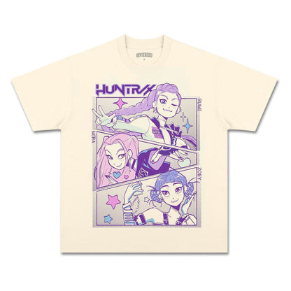 KPOP DEMON HUNTERS UNISEX ANIME OVERSIZED TEE-[FRONT]
