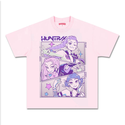 KPOP DEMON HUNTERS UNISEX ANIME OVERSIZED TEE-[FRONT]