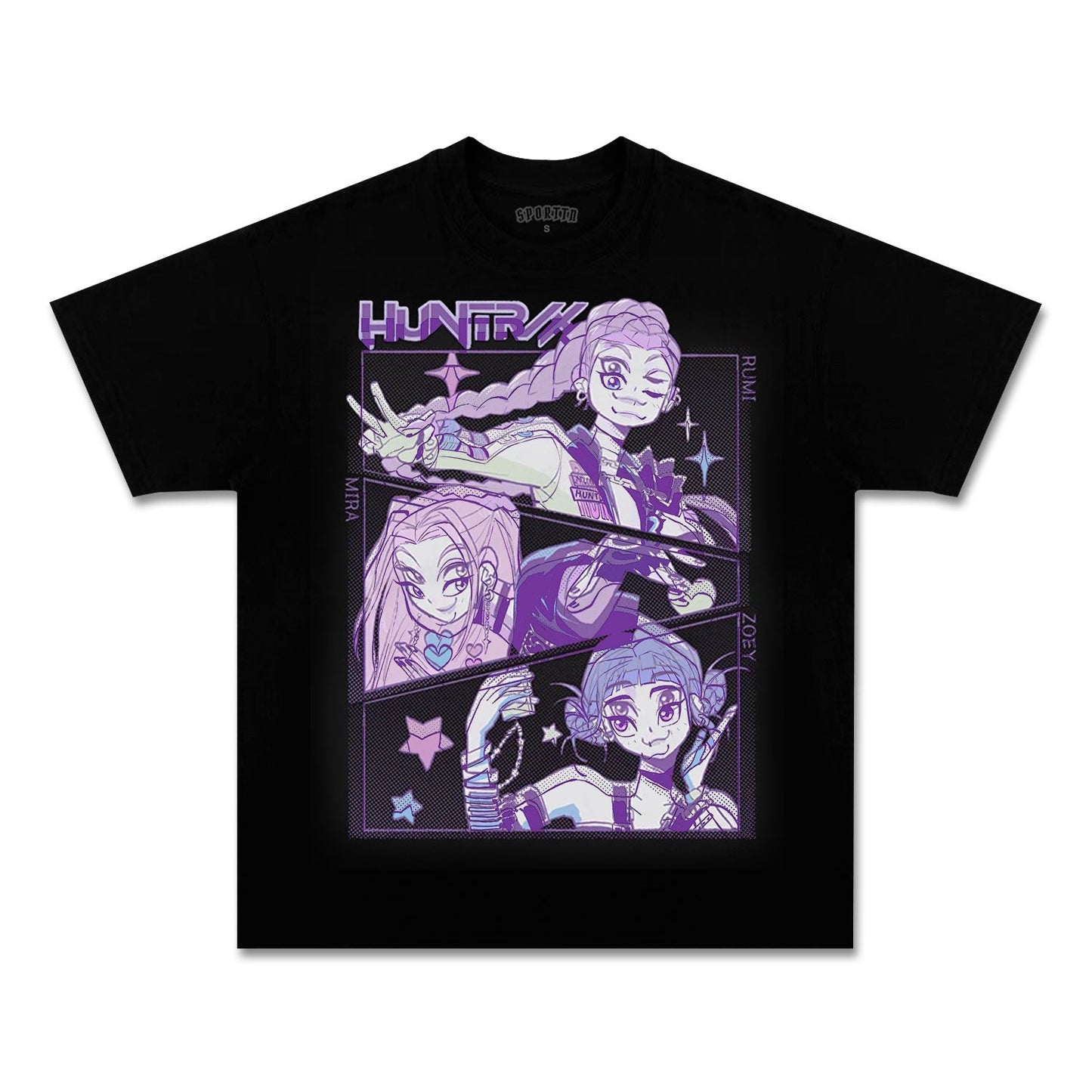 KPOP DEMON HUNTERS UNISEX ANIME OVERSIZED TEE-[FRONT]