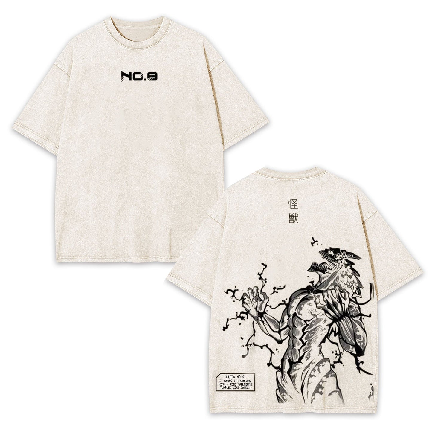 KAIJU NO.8  OVERSIZED WASHED ANIME TEE -[DS]