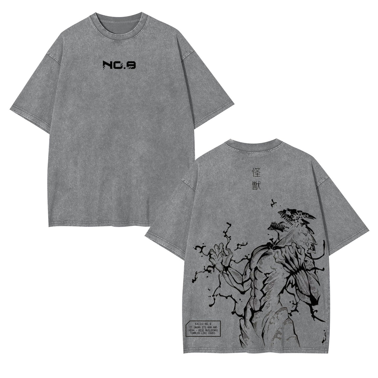 KAIJU NO.8  OVERSIZED WASHED ANIME TEE -[DS]
