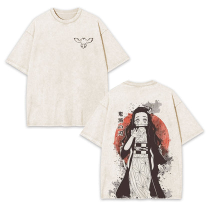 KAMADO NEZUKO DEMON SLAYER ANIME UNISEX WASHED T-SHIRT -[DS]
